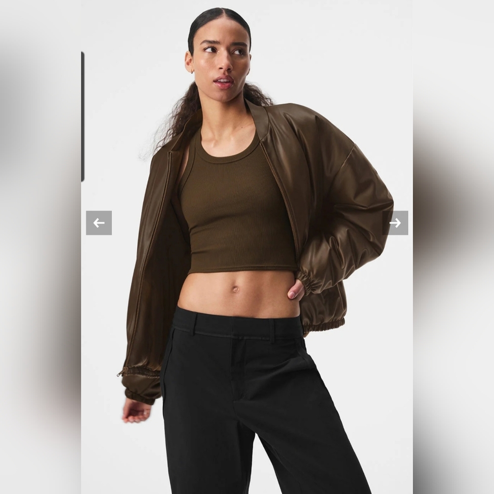 ALO Faux Leather Premier Bomber